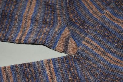 43 - 44 gestrickte Socken Wollsocken Opal Elegant braun/blau
