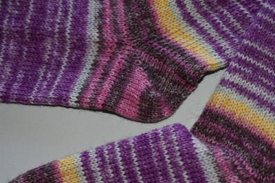 37- 38 gestrickte Socken Wollsocken Bellalana pink/gelb/rosa