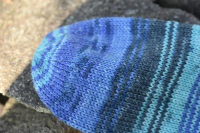 41- 42 gestrickte Socken Wollsocken Opal Energy türkis /blau