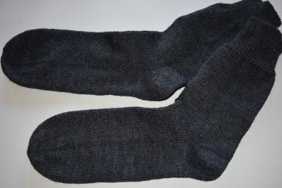 49/50 selbstgestrickte Socken Opal Wollsocken *anthrazit