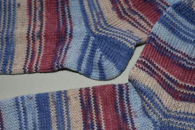 39 - 40 gestrickte Socken Wollsocken Opal jeans/beige/hellblau