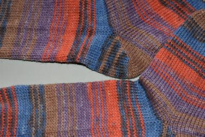 39 - 40 gestrickte Socken Opal Energy rost/jeans