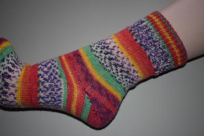41 - 42 gestrickte Socken Opal Nach Hundertwasser -Good Morning City