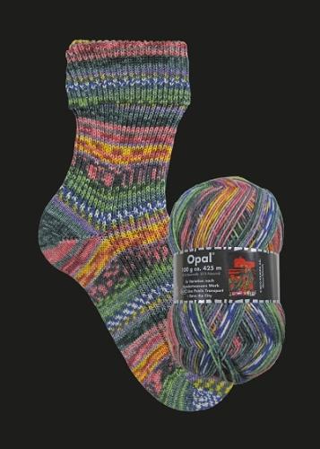 Gestrickte Socken Opal Hundertwasser *Use Public Transport - Save the City