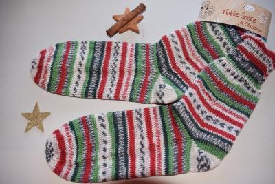 37 - 38 Selbstgestrickte Weihnachts- Socken Wollsocken Flotte Socke **