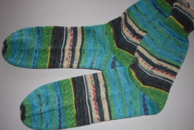 47 - 48 gestrickte Socken Opal Nach Hundertwasser -der Blaue Mond