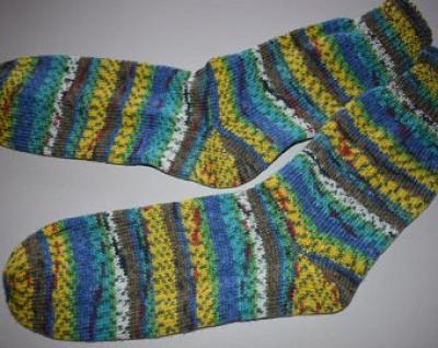 43 - 44 gestrickte Socken Opal Nach Hundertwasser - Silver Spiral