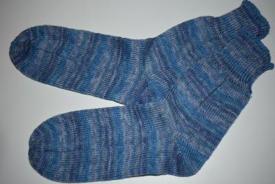 Gestrickte Socken aus Lana Grossa Landlust *jeans, grau, schöne weiche Wolle, Geschenk, Damen, Herren