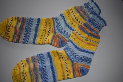 39 - 40 gestrickte Socken Opal Hundertwasser - Einsamkeiten