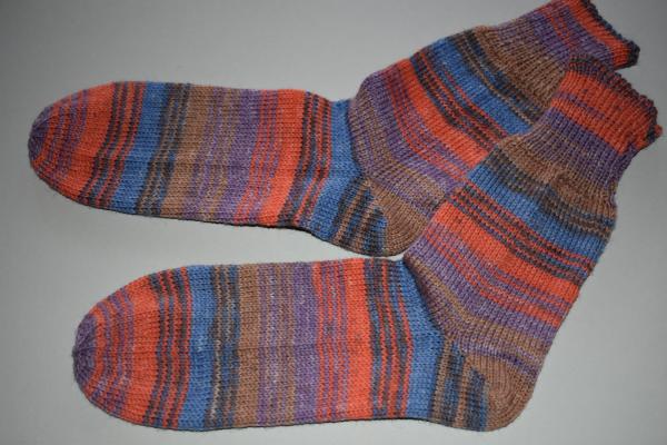39 - 40 gestrickte Socken Opal Energy rost/jeans