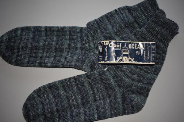 Opal Ocean gestrickte Socken Strümpfe Wollsocken grau gemustert * Herren