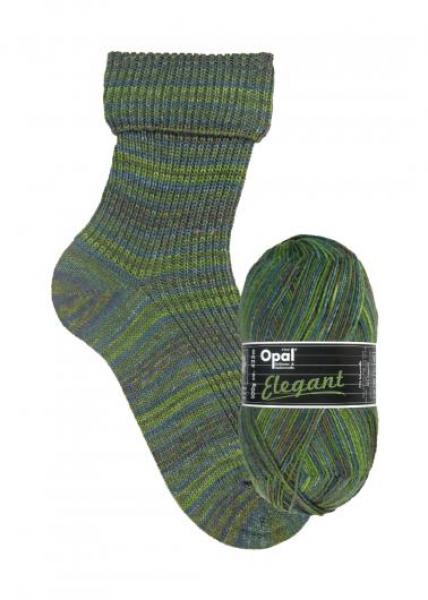 Gestrickte Socken Wollsocken Opal Elegant grün/blau