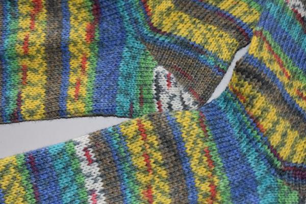45 - 46 gestrickte Socken Opal -Nach Hundertwasser - Silver Spiral