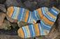 Preview: 41 - 42  gestrickte Socken Wollsocken Opal Popcorn gelb/blau