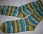 Preview: 37 - 38 gestrickte Socken Opal - Nach Hundertwasser - Silver Spiral