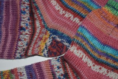 Preview: 37/38 Gestrickte Socken Wollsocken Stricksocken Socks Strümpfe Geschenk Opal Mix pink lila