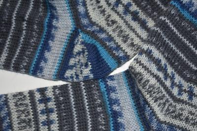 Preview: 43/44 Gestrickte Socken Aktiv Sockenwolle Socks Strümpfe Geschenk grau türkis