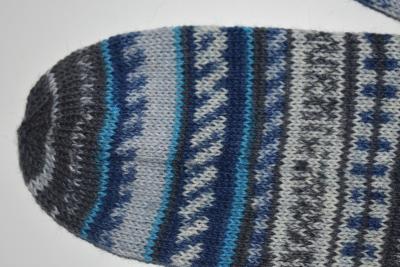 Preview: 43/44 Gestrickte Socken Aktiv Sockenwolle Socks Strümpfe Geschenk grau türkis