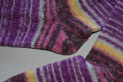 Preview: 37- 38 gestrickte Socken Wollsocken Bellalana pink/gelb/rosa