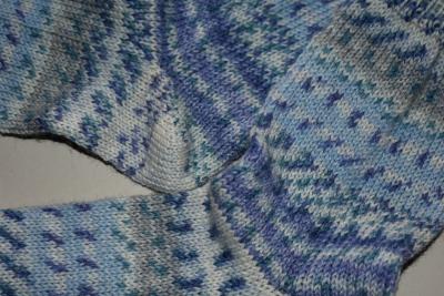 Preview: 37 - 38 gestrickte Socken Wollsocken Confetti Jeans/weiß