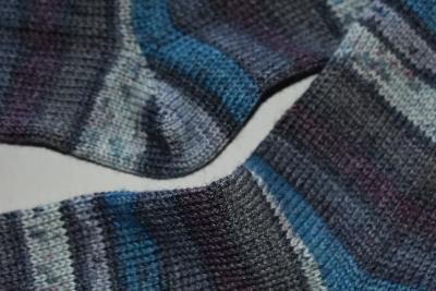 Preview: 43 - 44 Gestrickte Socken Wollsocken Herren petrol/grau