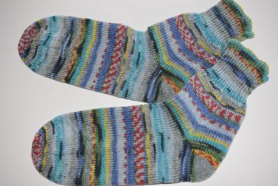 37/38 Gestrickte Socken Opal Nach Hundertwasser Socks Strümpfe Geschenk Blue Blues