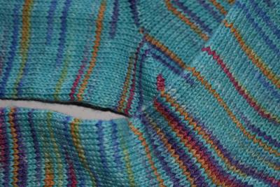 Preview: 41 - 42 gestrickte Socken Wollsocken Opal türkis