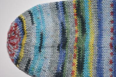 Preview: 37/38 Gestrickte Socken Opal Nach Hundertwasser Socks Strümpfe Geschenk Blue Blues
