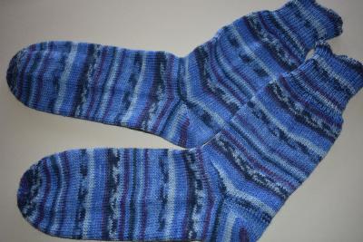 41 - 42 gestrickte Socken Opal Hobby & Handwerk - jeans trifft lila