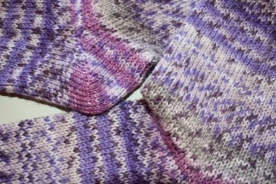 Preview: 41- 42 gestrickte Socken Wollsocken Lana Grossa lila