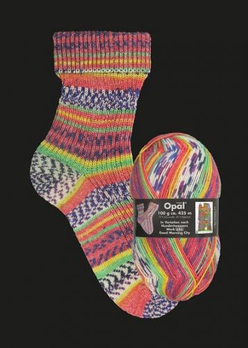 39 - 40 Gestrickte Socken Opal Hundertwasser- Good Morning City