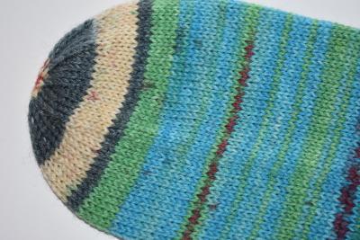 43 - 44 gestrickte Socken, Stricksocken, Haussocken, Socks Opal Nach Hundertwasser -der Blaue Mond
