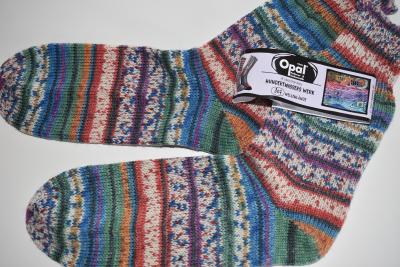 37/38 Gestrickte Socken Opal Nach Hundertwasser Socks Strümpfe Geschenk Wellenlänge