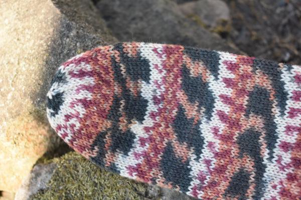 35 - 36 gestrickte Socken Wollsocken Opal Braun/beige