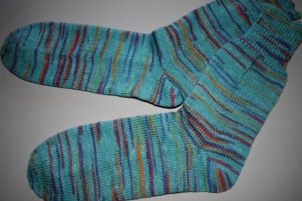 41 - 42 gestrickte Socken Wollsocken Opal türkis