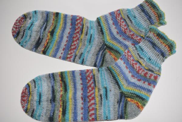 37/38 Gestrickte Socken Opal Nach Hundertwasser Socks Strümpfe Geschenk Blue Blues