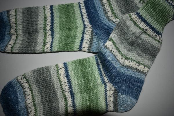 37 - 38 gestrickte Socken Opal Love - jeans, grün