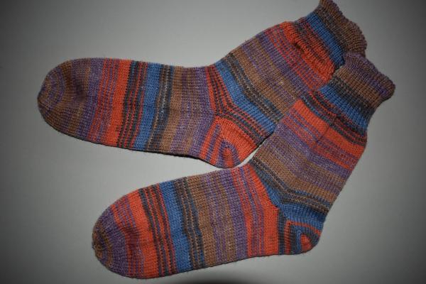 39 - 40 gestrickte Socken Wollsocken Opal Energy * rost/jeans