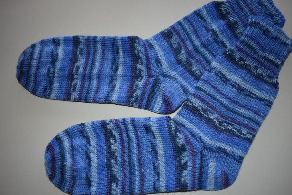 39 - 40 gestrickte Socken Opal Hobby & Handwerk - jeans trifft lila