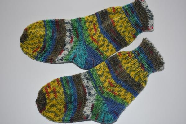 Selbstgestrickte Baby/Kinder Socken 18 -19 *Nach Hundertwasser