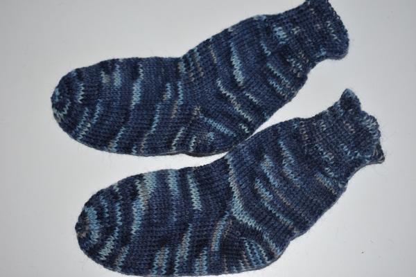 Selbstgestrickte Baby/Kinder Socken 18 -19 * blau