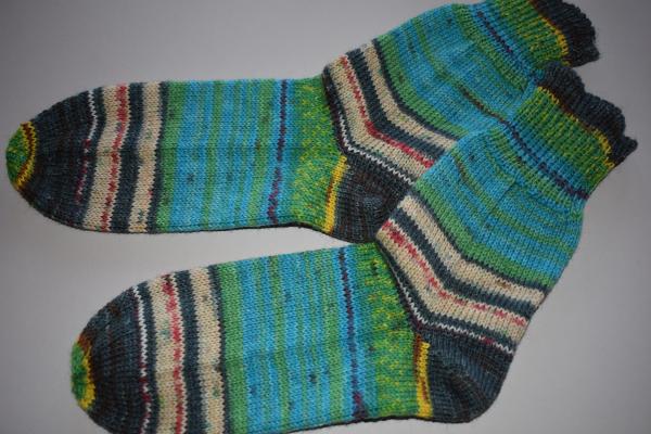 37 - 38 gestrickte Socken Opal Nach Hundertwasser - Mond