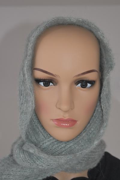 Alpaka Seide Loop 130 x 24 cm luxuriös Wollschal Kuschelschal salbei Farbe sofort Lieferbar