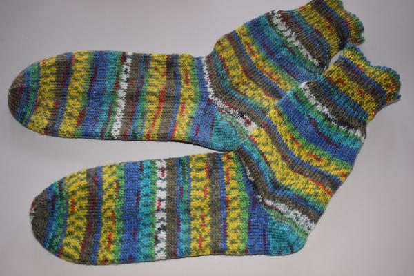 39/40gestrickte Socken Opal Nach Hundertwasser Werk - Silver Spiral*